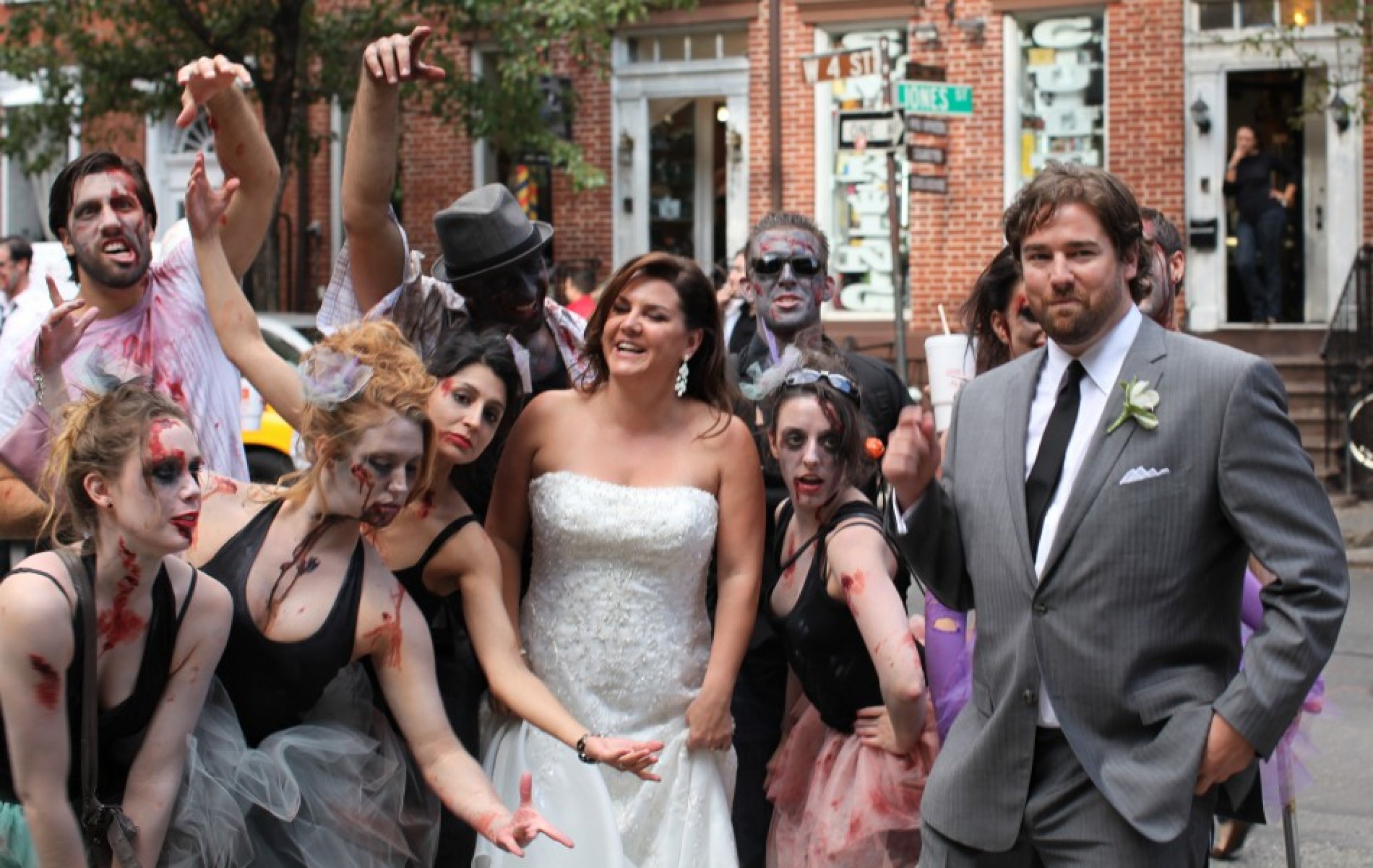 Bride and Groom attacked by zombies