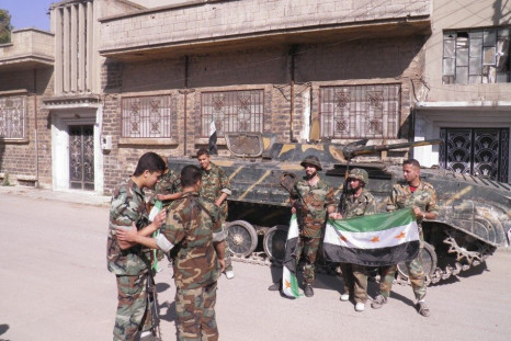Syrian soldiers who have defected to join the Free Syrian Army