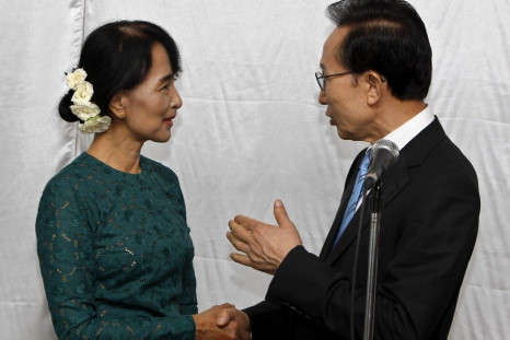 Aung San Suu Kyi and Lee Myung-bak