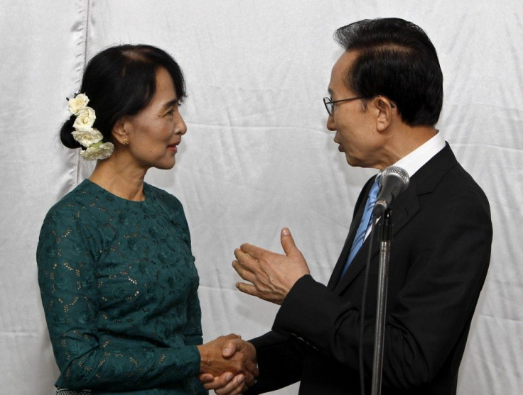 Aung San Suu Kyi and Lee Myung-bak