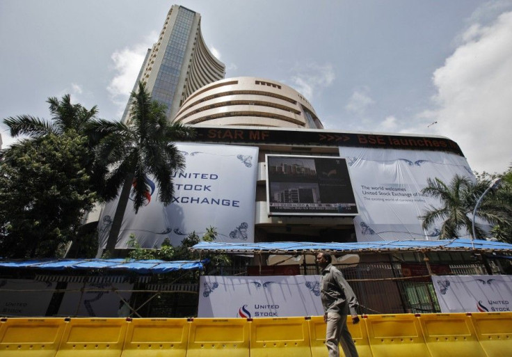 A man walks past the BSE building in Mumbai