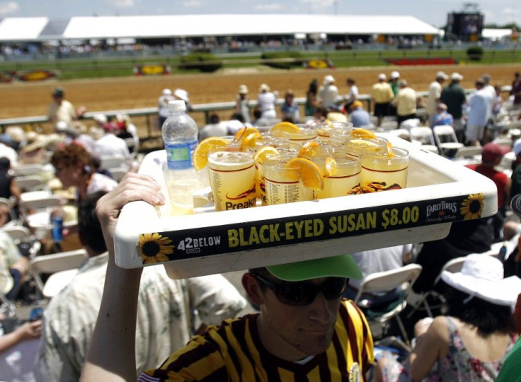 A tray of Black Eyed Susans at the Preakness Stakes.