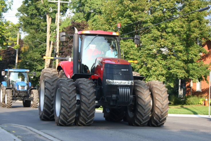 A Case tractor. Case is one of the brands produced by CMH, along with New Holland. CMH is merging with Fiat Industrial S.p.A.