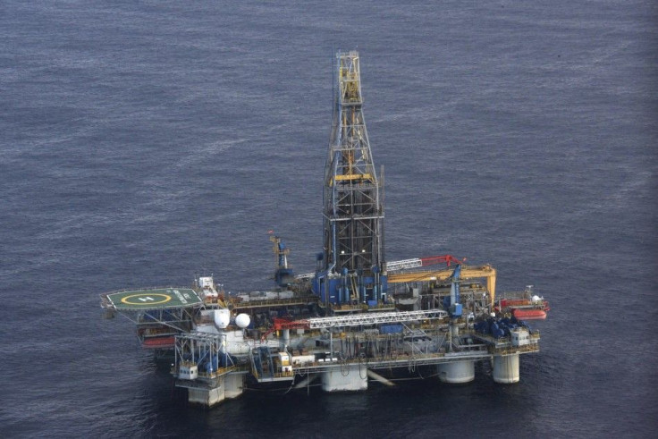 The Homer Ferrington gas drilling rig is seen during President Demetris Christofias' visit to the east Mediterranean island of Nicosia