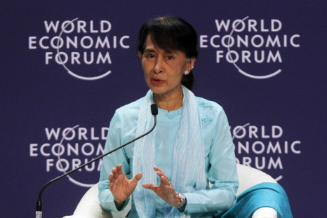 Myanmar&#039;s pro-democracy leader Aung San Suu Kyi speaks during the World Economic Forum on East Asia in Bangkok
