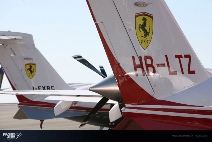 The Piaggio Aero P180 Avanti II seen from behind.