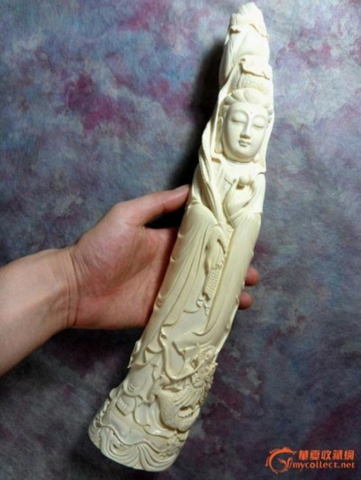 Ivory Tusk in Shape of Guanyin