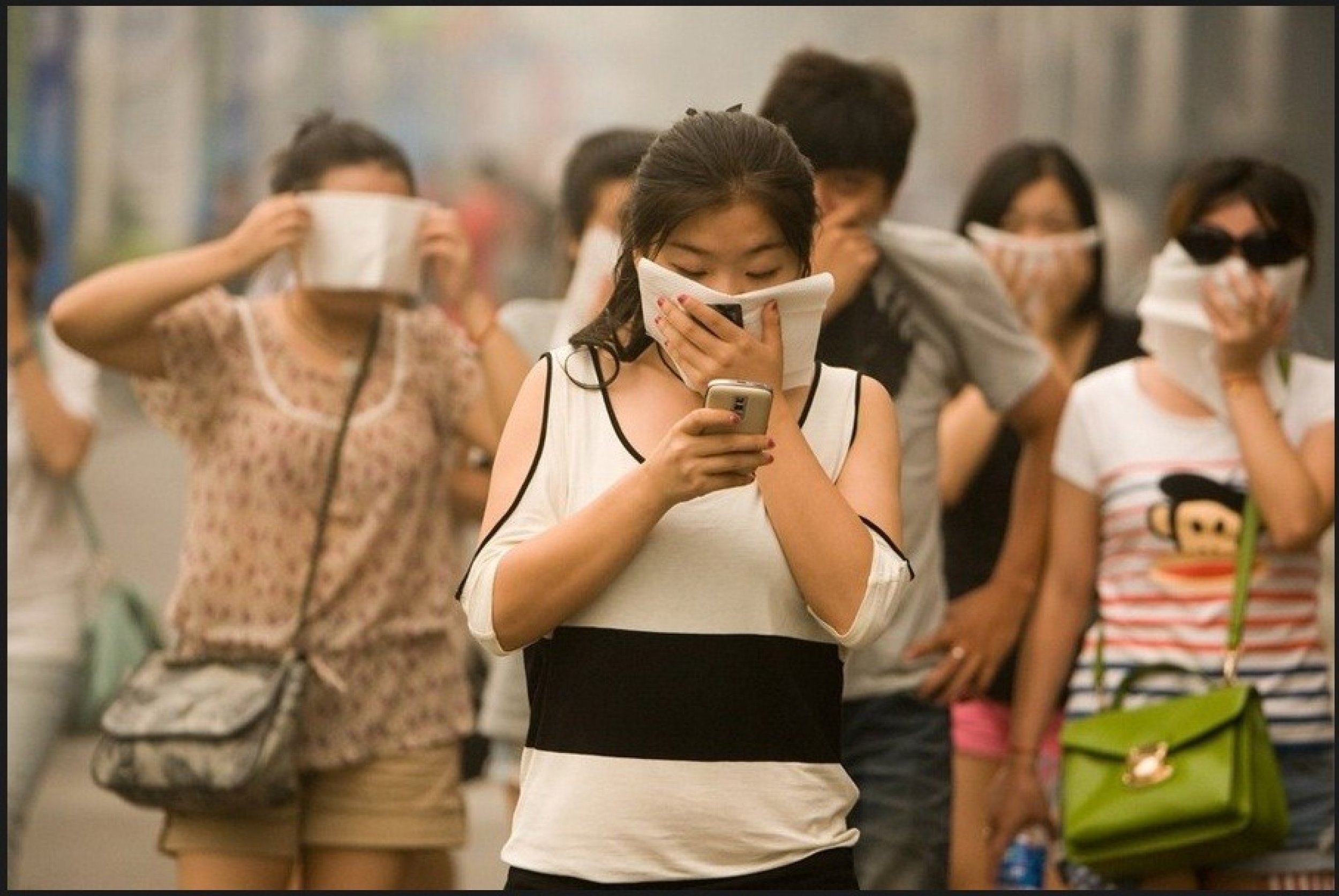 Commuters in Wuhan