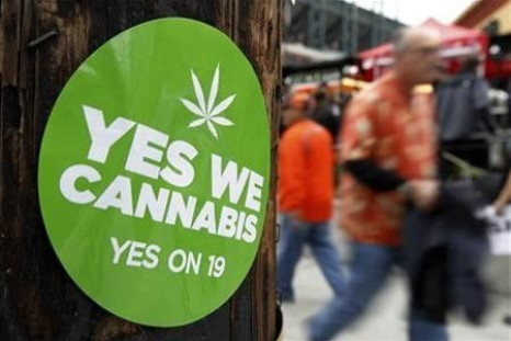 A sticker to support proposition 19, a measure to legalize marijuana in the state of California, is seen on a power pole in San Francisco