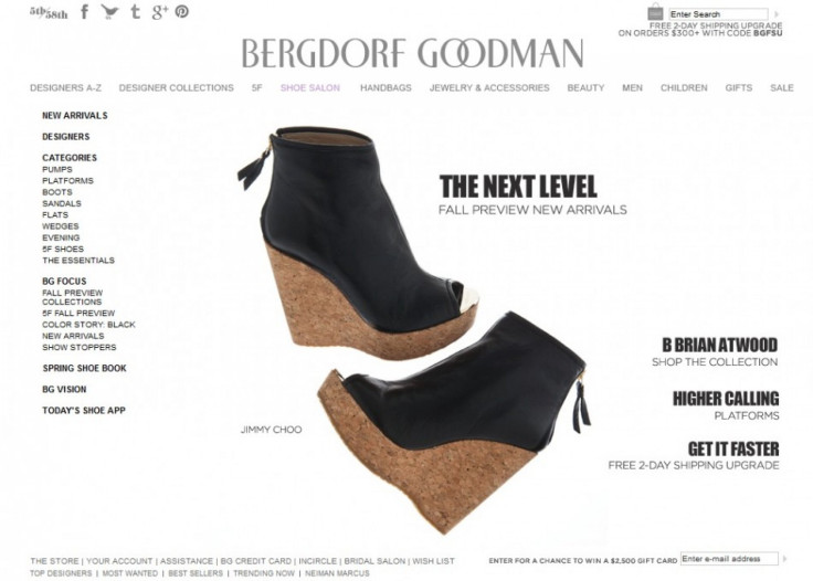 Bergdorf Goodman Screen Grab