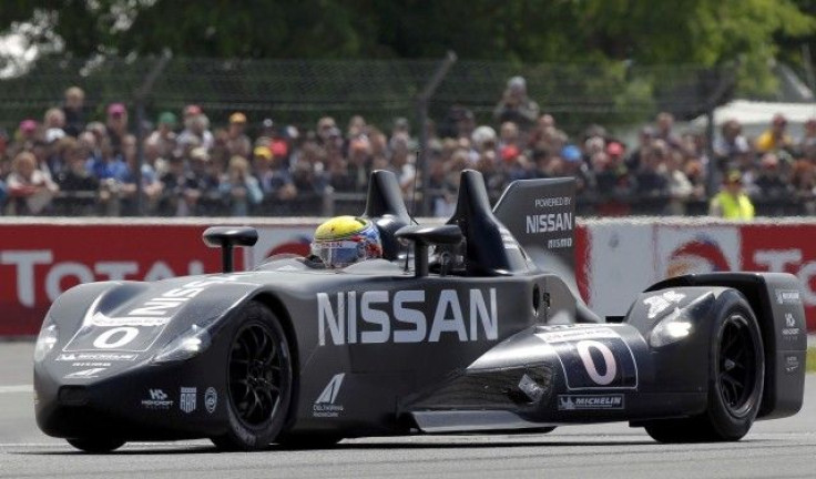 Krumm of Germany drives his Nissan DeltaWing Number 0 during the Le Mans 24-hour sportscar race in Le Mans.
