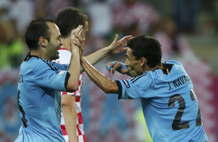 Jesus Navas and Andres Iniesta