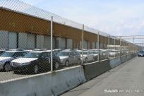 Saabs behind a fence at FAPS storage facility in Newark