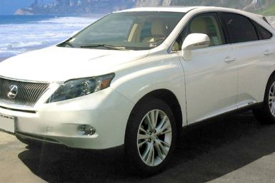 A 2010 Lexus RX 450 H parked. Over 150,000 model-year 2010 Lexus RX vehicles are under an unintended acceleration recall.