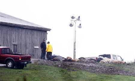 Dead animals are seen on Terry Thompson's property where exotic animals were kept in Zanesville, Ohio