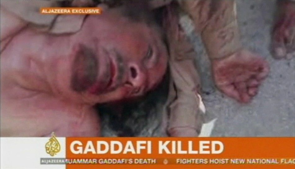 Gadhafis body, reported by al Jazeera