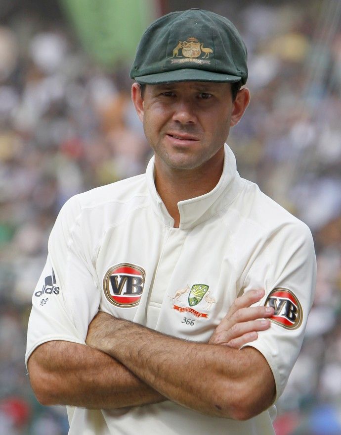 Australias captain Ricky Ponting looks on during the trophy presentation ceremony after they lost to India during the fifth day of their second test cricket match in Bangalore October 13, 2010.