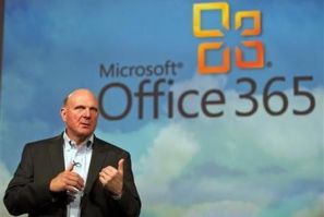 Microsoft CEO Steve Ballmer speaks at the launch of the company&#039;s Microsoft 365 cloud service in New York