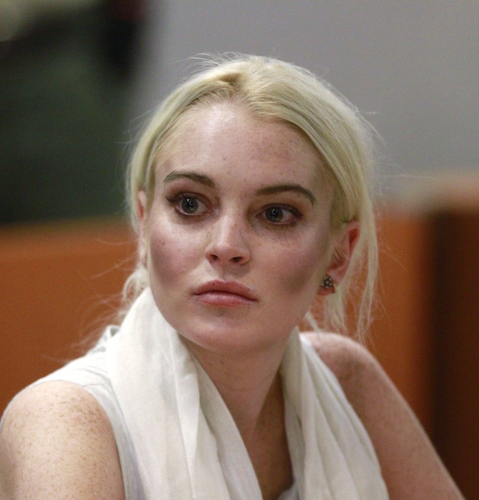 Actress Lindsay Lohan attends a progress report hearing at Airport Branch Courthouse in Los Angeles