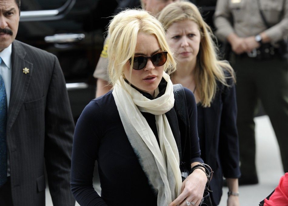 Lohan arrives for a hearing at the Airport Branch Courthouse in Los Angeles