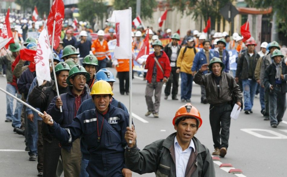 Cerro Verde miners in Lima