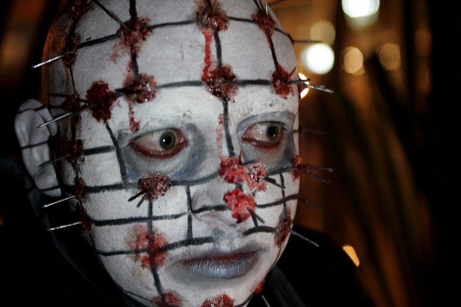A man dressed as a character from the movie Hellraiser takes part in the quotHalloween Party 2010quot in Bogota October 29, 2010.