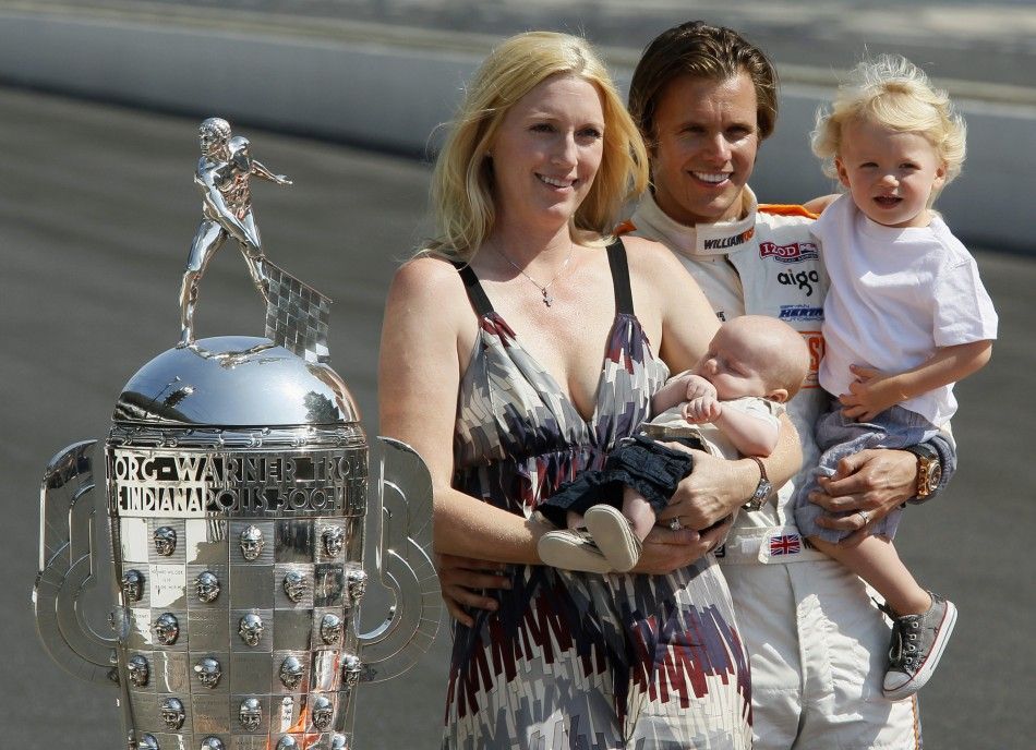Dan Wheldon, wife Susie and sons Oliver and Sebastian