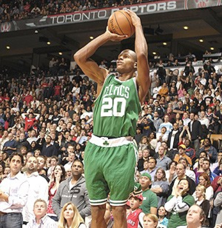 Ray Allen is caught in the middle of a tug of war between the Celtics and the Heat.