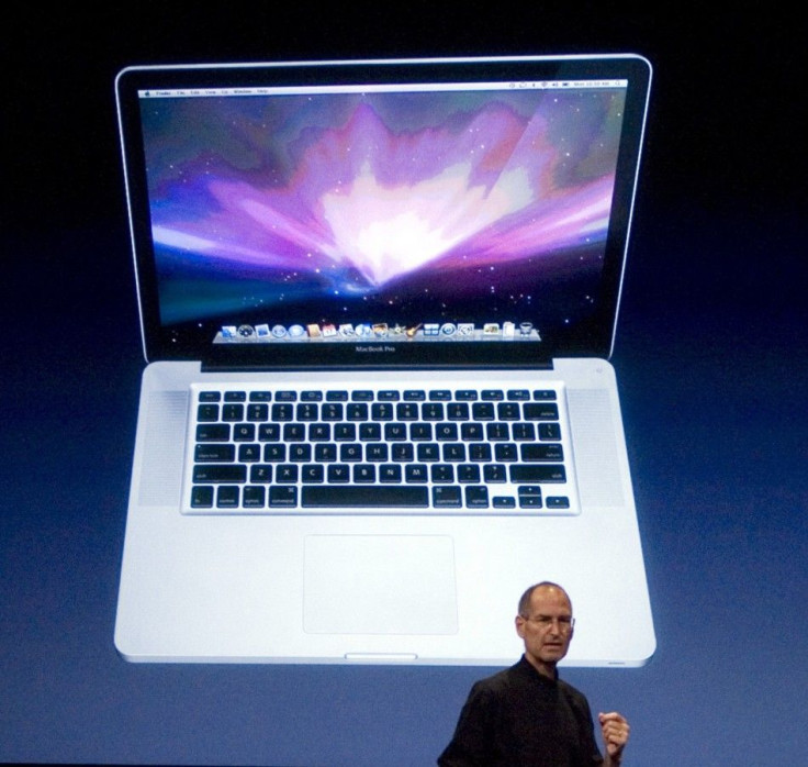Then-Apple CEO Steve Jobs introduces the new MacBook Pro in 2008, which was the first model with a unibody aluminum shell.
