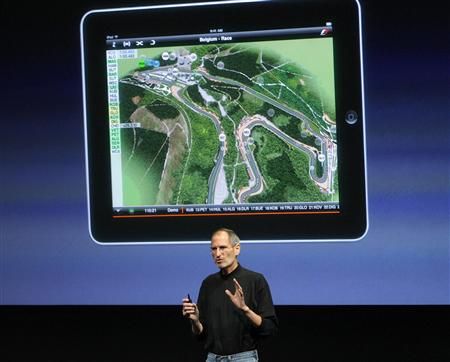 File photo of Apple Inc. CEO Jobs speaking about the iPad at a special event at Apple headquarters in Cupertino