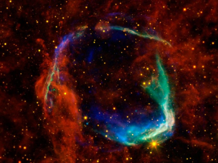 All that remains of the oldest documented example of a supernova, called RCW 86, is seen in this image released by NASA