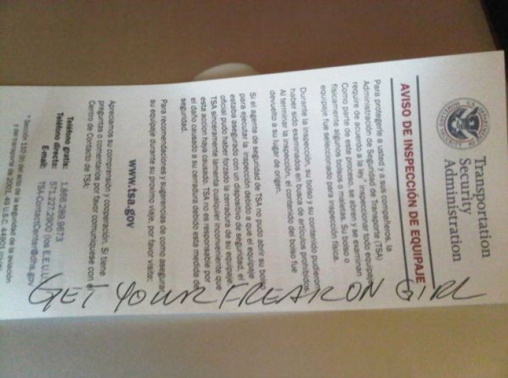 Jill Filipovic, Blogger, Finds Sexual Note Scribbled on TSA Form Saying ‘Get Freak On’