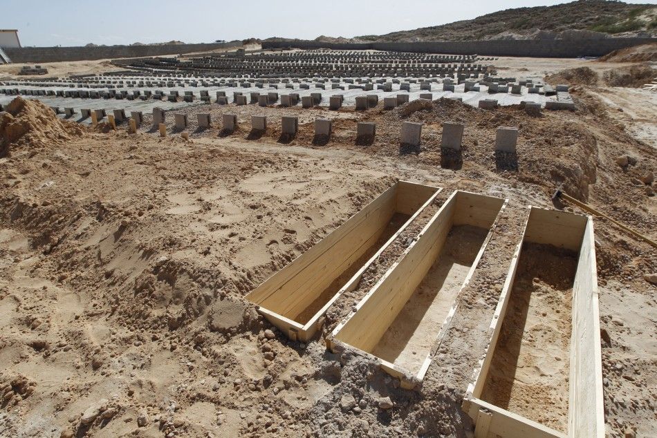 Empty coffins in Misrata