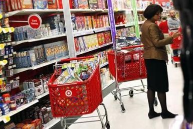 A woman shops at a Target store in New York