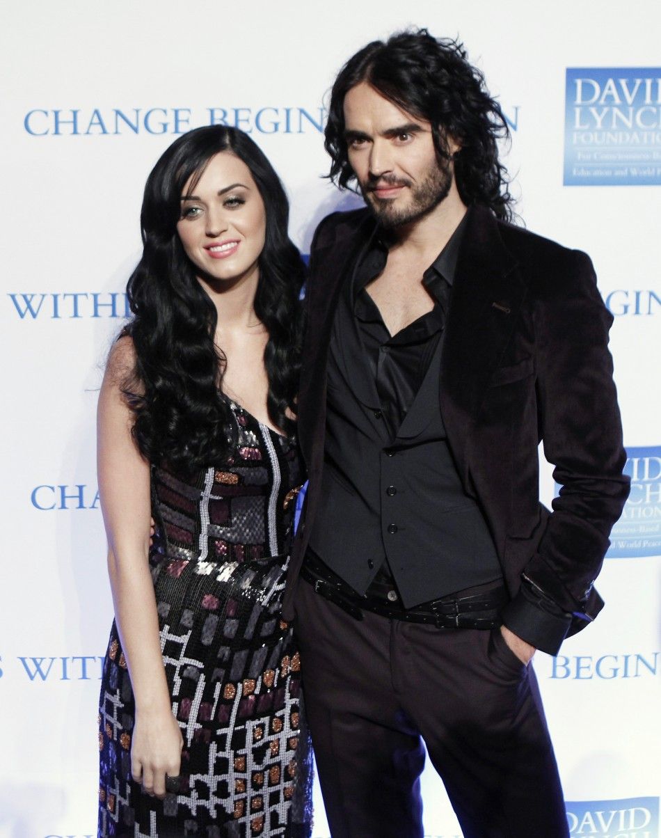 Singer Katy Perry arrives with Russell Brand for the annual David Lynch Foundation benefit celebration in New York