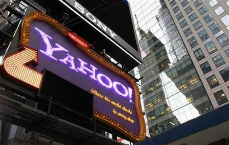 A Yahoo billboard is seen in New York&#039;s Times Square