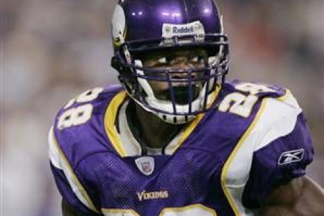 Vikings running back Adrian Peterson who was arrested on Saturday.