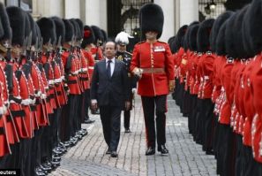 Francois Hollande and Coldstream Guards