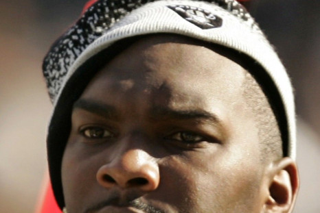 Oakland Raiders quarterback JaMarcus Russell shown on sidelines against New York Jets in Oakland