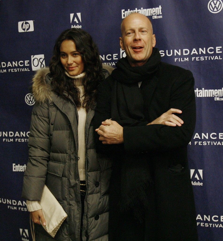 Actor Willis poses with actress Heming at the premiere of quotWhat Just Happenedquot at the Eccles theatre during the 2008 Sundance Film Festival in Park City