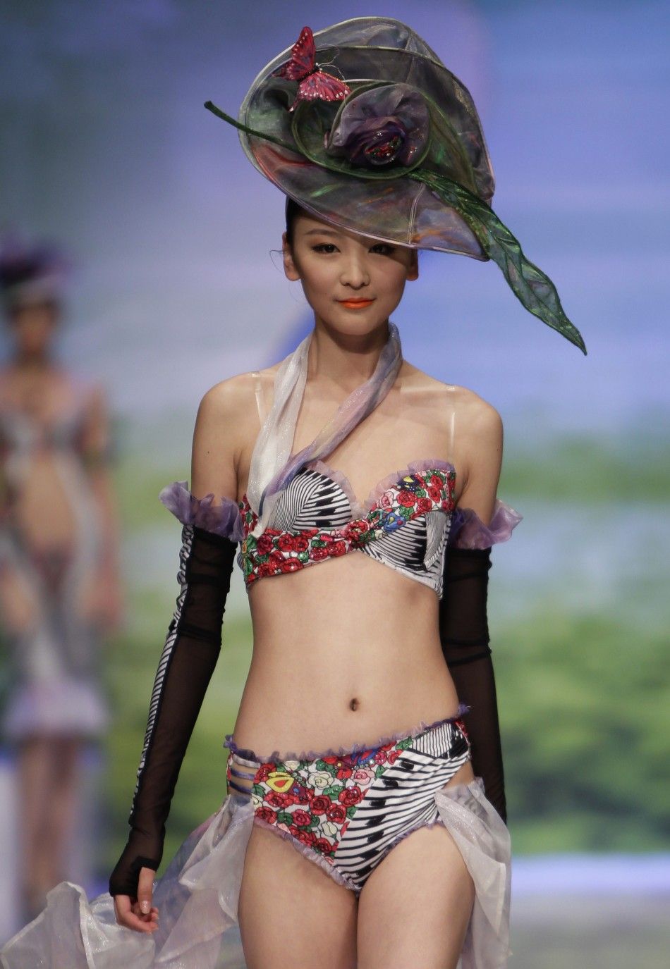 A model presents a creation for the quotOrdifen Cup,quot a lingerie design contest, during China Fashion Week for SpringSummer 2012 in Beijing October 26, 2011