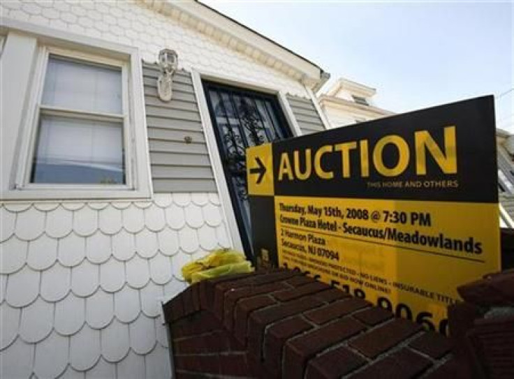 A foreclosed home up for auction is seen during the Long Island Foreclosure Tour in New Hyde Park, New York