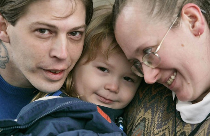 Heath Campbell, left, with his wife, Deborah, and son Adolf Hitler Campbell