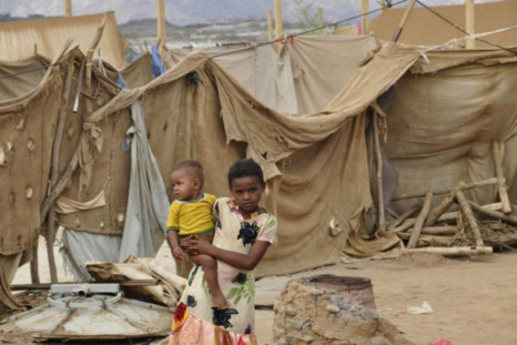 Children in Al-Mazrak IDP camp in Haradh, northern Yemen.