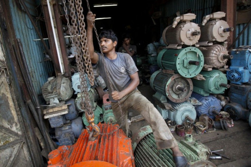 An Indian worker in a store