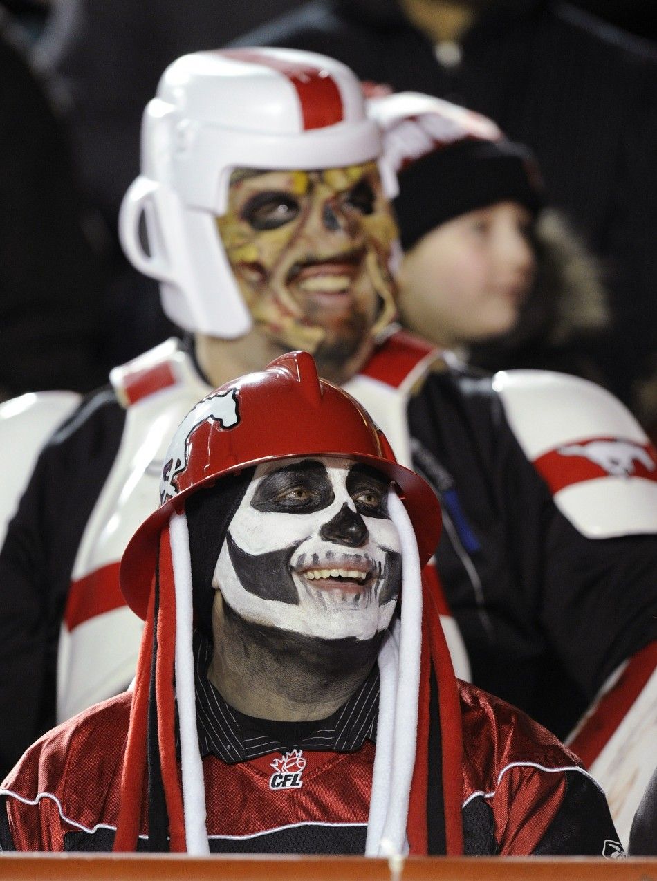 Calgary Stampeders fans dressed up for Halloween 