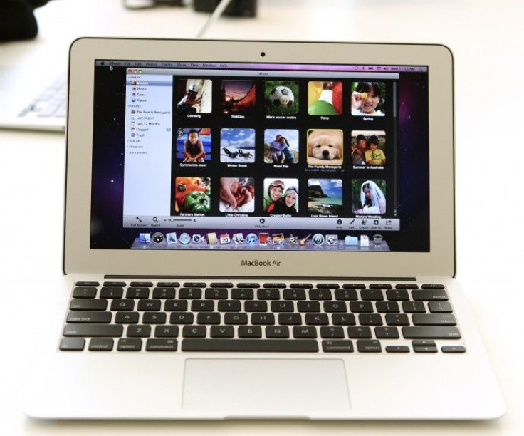 The Apple's latest thinner MacBook Air 11&quot; model is displayed at Apple Inc. headquarters in Cupertino