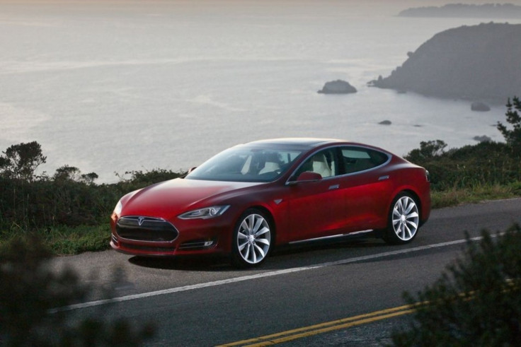 Tesla Model S Electric Sedan on the road