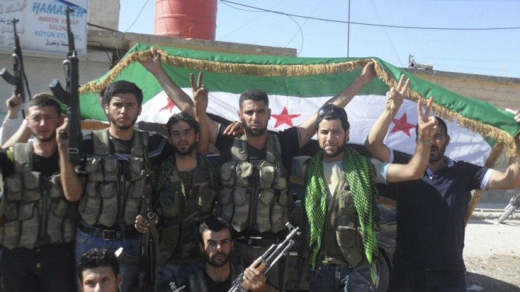 Syrian rebels celebrating 