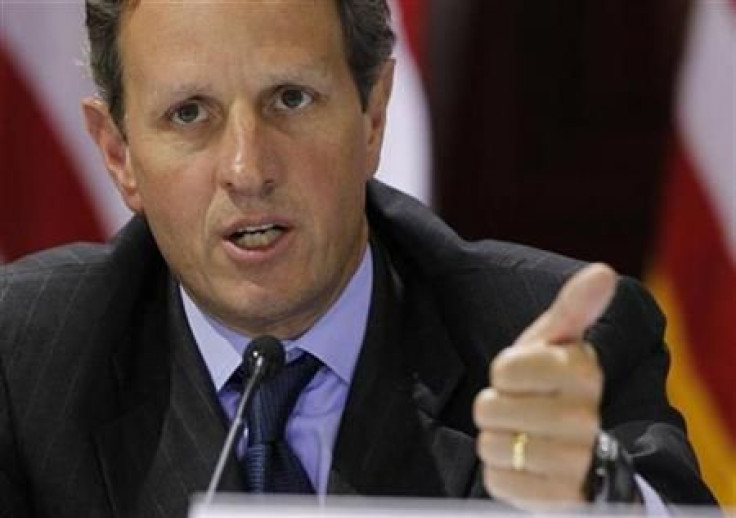 U.S. Treasury Secretary Tim Geithner speaks during the first meeting of the financial stability oversight council to vote on a number of resolutions at the Treasury Department in Washington